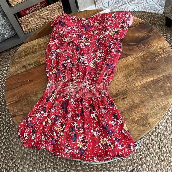 Parker size M red dress with floral print-elastic waist-NWT - Picture 5 of 7